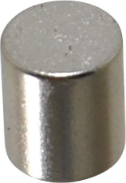 Mag-Mate - 0.22" Diam x 1/4" High Neodymium Rare Earth Magnet - 1.5 Lb Max Capacity, 200°F Max, Nickel Plated - Best Tool & Supply