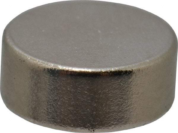 Mag-Mate - 1/4" Diam x 0.1" High Neodymium Rare Earth Magnet - 1 Lb Max Capacity, 200°F Max, Nickel Plated - Best Tool & Supply