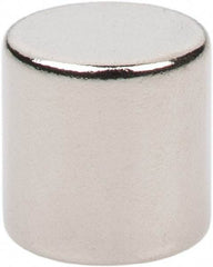 Mag-Mate - 1/4" Diam x 1/4" High Neodymium Rare Earth Magnet - 1.8 Lb Max Capacity, 200°F Max, Nickel Plated - Best Tool & Supply