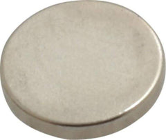 Mag-Mate - 3/8" Diam x 0.06" High Neodymium Rare Earth Magnet - 1 Lb Max Capacity, 200°F Max, Nickel Plated - Best Tool & Supply