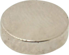 Mag-Mate - 3/8" Diam x 0.1" High Neodymium Rare Earth Magnet - 2 Lb Max Capacity, 200°F Max, Nickel Plated - Best Tool & Supply