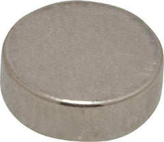 Mag-Mate - 3/8" Diam x 1/8" High Neodymium Rare Earth Magnet - 2.6 Lb Max Capacity, 200°F Max, Nickel Plated - Best Tool & Supply