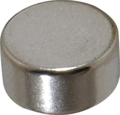 Mag-Mate - 3/8" Diam x 3/16" High Neodymium Rare Earth Magnet - 4.5 Lb Max Capacity, 200°F Max, Nickel Plated - Best Tool & Supply