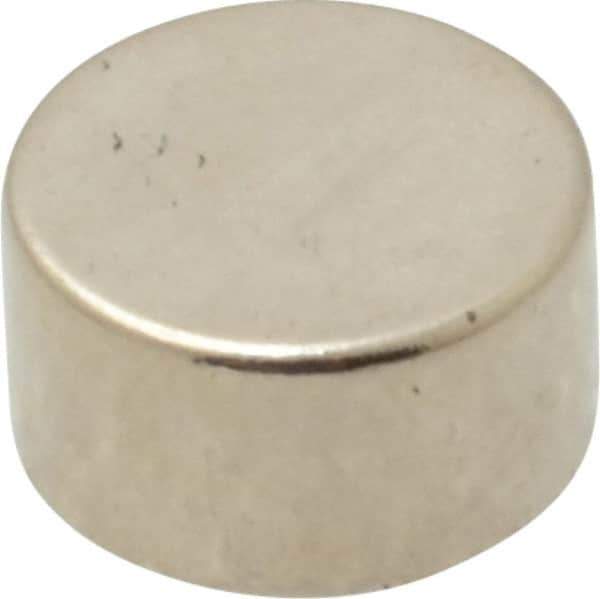 Mag-Mate - 3/8" Diam x 0.2" High Neodymium Rare Earth Magnet - 4.5 Lb Max Capacity, 200°F Max, Nickel Plated - Best Tool & Supply