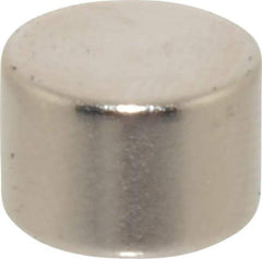 Mag-Mate - 3/8" Diam x 1/4" High Neodymium Rare Earth Magnet - 4.6 Lb Max Capacity, 200°F Max, Nickel Plated - Best Tool & Supply