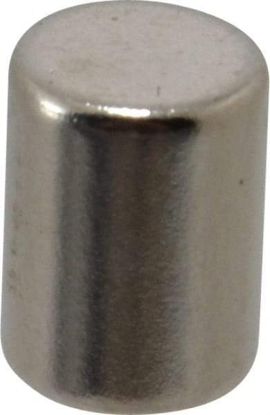 Mag-Mate - 3/8" Diam x 1/2" High Neodymium Rare Earth Magnet - 6.7 Lb Max Capacity, 200°F Max, Nickel Plated - Best Tool & Supply