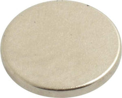 Mag-Mate - 1/2" Diam x 0.06" High Neodymium Rare Earth Magnet - 3 Lb Max Capacity, 200°F Max, Nickel Plated - Best Tool & Supply