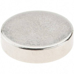 Mag-Mate - 1/2" Diam x 1/8" High Neodymium Rare Earth Magnet - 4 Lb Max Capacity, 200°F Max, Nickel Plated - Best Tool & Supply