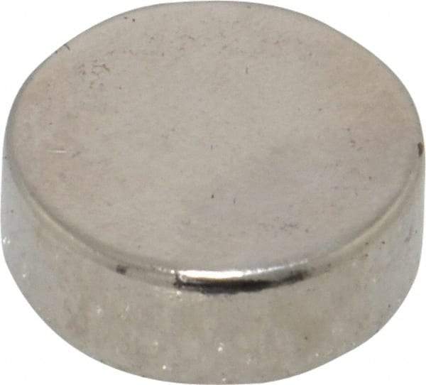 Mag-Mate - 1/2" Diam x 3/16" High Neodymium Rare Earth Magnet - 5.7 Lb Max Capacity, 200°F Max, Nickel Plated - Best Tool & Supply