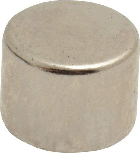 Mag-Mate - 1/2" Diam x 3/8" High Neodymium Rare Earth Magnet - 8.9 Lb Max Capacity, 200°F Max, Nickel Plated - Best Tool & Supply