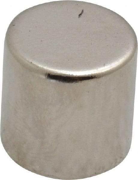 Mag-Mate - 1/2" Diam x 1/2" High Neodymium Rare Earth Magnet - 11.2 Lb Max Capacity, 200°F Max, Nickel Plated - Best Tool & Supply