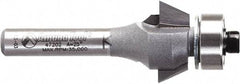 Amana Tool - 3/4" Cut Diam, 9/32" Length of Cut, 2 Flute Chamfer Edge Profile Router Bit - Carbide-Tipped, 1/4" Shank Diam, 2-3/32" OAL, Uncoated - Best Tool & Supply