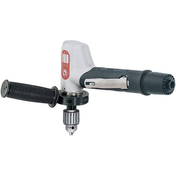 Dynabrade - 1/2" Keyed Chuck - Right Angle Handle, 3,400 RPM, 0.7 hp, 90 psi - Best Tool & Supply