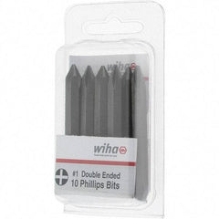 Wiha - #1, Reversible Phillips Screwdriver Pack Bit - 1/4" Drive, 2-3/8" OAL - Best Tool & Supply