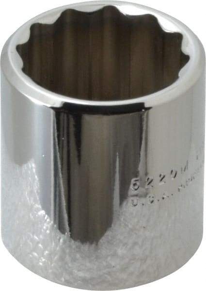 Proto - 3/8" Drive, Standard Hand Socket - 12 Points, 1-3/16" OAL, Chrome Finish - Best Tool & Supply