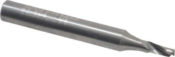 Onsrud - 1/8" Cutting Diam x 1/4" Length of Cut, 1 Flute, Upcut Spiral Router Bit - Uncoated, Right Hand Cut, Solid Carbide, 2" OAL x 1/4" Shank Diam, Single Edge, 22° Helix Angle - Best Tool & Supply