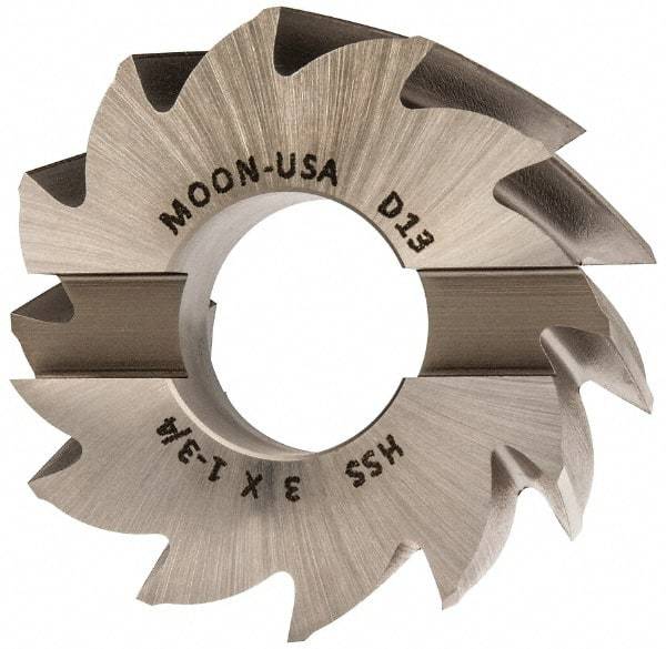 Made in USA - 3" Diam, 1-1/4" Arbor Hole Diam, 1-3/4" Length of Cut, 12 Flute, High Speed Steel, Finisher Shell End Mill - Right Hand Cut, Right Hand Spiral Flute, Uncoated - Best Tool & Supply