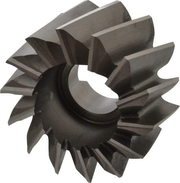 Made in USA - 4" Diam, 1-1/2" Arbor Hole Diam, 2-1/4" Length of Cut, 14 Flute, High Speed Steel, Finisher Shell End Mill - Right Hand Cut, Right Hand Spiral Flute, Uncoated - Best Tool & Supply