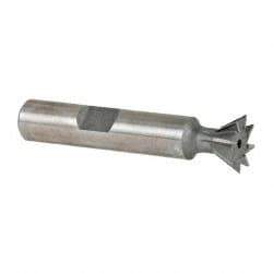 Made in USA - 1/2" Diam x 7/32" Width of Cut, 60° Included Angle, Cobalt Dovetail Cutter - 3/8" Shank Diam, 2-1/8" Overall Length, Weldon Flat, Uncoated - Best Tool & Supply