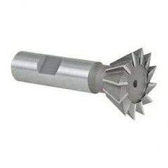 Made in USA - 1-3/8" Diam x 9/16" Width of Cut, 60° Included Angle, Cobalt Dovetail Cutter - 5/8" Shank Diam, 2-7/8" Overall Length, Weldon Flat, Uncoated - Best Tool & Supply