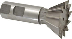 Made in USA - 1-7/8" Diam x 13/16" Width of Cut, 60° Included Angle, Cobalt Dovetail Cutter - 7/8" Shank Diam, 3-1/4" Overall Length, Weldon Flat, Uncoated - Best Tool & Supply