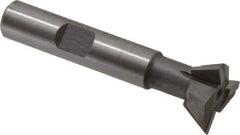 Made in USA - 3/4" Diam x 1/4" Width of Cut, 60° Included Angle, Carbide-Tipped Dovetail Cutter - 3/8" Shank Diam, 2-1/4" Overall Length, 0.02" Corner Radius, Weldon Flat, Uncoated - Best Tool & Supply