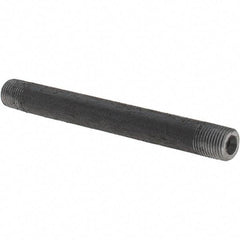 Made in USA - Schedule 80, 1/8" Diam x 3-1/2" Long Black Pipe Nipple - Threaded - Best Tool & Supply