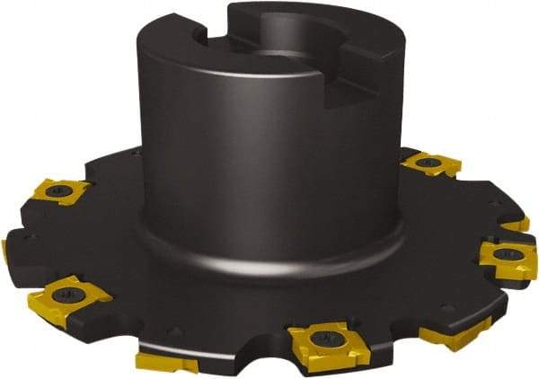 Seco - Shell Mount Connection, 1/4" Cutting Width, 1.22" Depth of Cut, 152.4mm Cutter Diam, 1-1/2" Hole Diam, 7 Tooth Indexable Slotting Cutter - R335.19 Toolholder, SNHQ 1204L, SNHQ 1204R Insert, Right Hand Cutting Direction - Best Tool & Supply