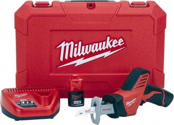 Milwaukee Tool - 12V, 0 to 3,000 SPM, Cordless Reciprocating Saw - 1/2" Stroke Length, 11" Saw Length, Lithium-Ion Batteries Included - Best Tool & Supply