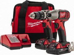 Milwaukee Tool - 18 Volt Cordless Tool Combination Kit - Includes Compact Drill/Driver & Impact Driver, Lithium-Ion Battery Included - Best Tool & Supply