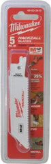 Milwaukee Tool - 4" Long x 3/4" Thick, Bi-Metal Reciprocating Saw Blade - Straight Profile, 10 TPI, Toothed Edge, Universal Shank - Best Tool & Supply