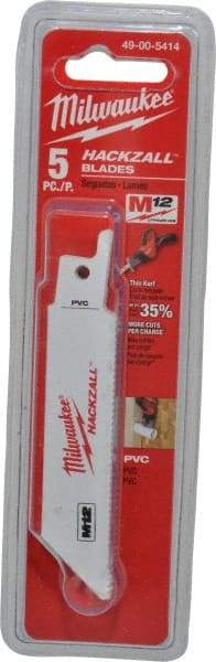 Milwaukee Tool - 4" Long x 3/4" Thick, Bi-Metal Reciprocating Saw Blade - Straight Profile, 14 TPI, Toothed Edge, Universal Shank - Best Tool & Supply