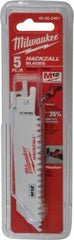 Milwaukee Tool - 4" Long x 3/4" Thick, Bi-Metal Reciprocating Saw Blade - Straight Profile, 6 TPI, Toothed Edge, Universal Shank - Best Tool & Supply