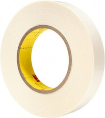 3M - 1" x 36 Yd Synthetic Rubber Adhesive Double Sided Tape - 9 mil Thick, White, Synthetic Rubber Liner - Best Tool & Supply