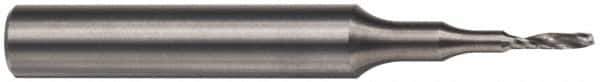 Accupro - 1/4" Cutting Diam x 1-1/4" Length of Cut, 1 Flute, Upcut Spiral Router Bit - Uncoated, Right Hand Cut, Solid Carbide, 3" OAL x 1/4" Shank Diam, Single Edge, 21° Helix Angle - Best Tool & Supply