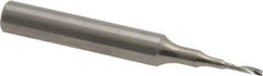 Onsrud - 1/16" Cutting Diam x 1/4" Length of Cut, 1 Flute, Upcut Spiral Router Bit - Uncoated, Right Hand Cut, Solid Carbide, 2" OAL x 1/4" Shank Diam, Single Edge, 21° Helix Angle - Best Tool & Supply