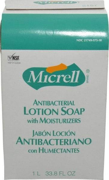 MICRELL - 1 L Dispenser Refill Liquid Soap - Antibacterial, Amber, Light Fragrance Scent - Best Tool & Supply