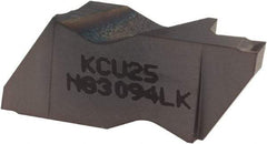 Kennametal - 3094NG K Grade KCU25, 2.39mm Cutting Width Carbide Grooving Insert - 3.81mm Max Depth of Cut, Left Hand, 0.19mm Corner Radius, AlTiN Finish - Best Tool & Supply