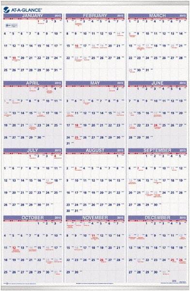 AT-A-GLANCE - 1 Sheet, 24 x 36", Wall Calendar - White - Best Tool & Supply