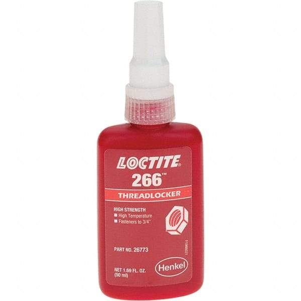 Loctite - 50 mL, Red, High Strength Threadlocker - Series 266 - Best Tool & Supply