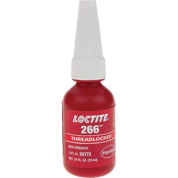 Loctite - 10 mL, Red, High Strength Threadlocker - Series 266 - Best Tool & Supply