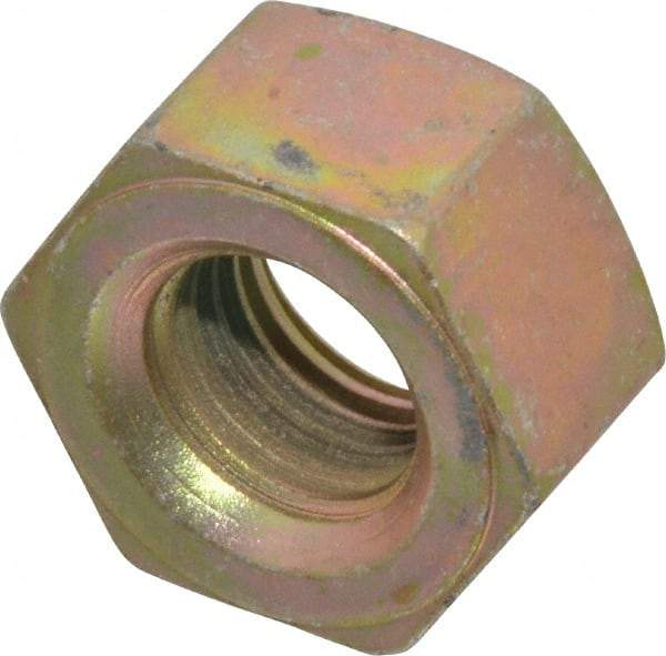 Value Collection - 3/4-10 UNC Steel Right Hand Heavy Hex Nut - 1-1/4" Across Flats, 47/64" High, Zinc Yellow Dichromate Finish - Best Tool & Supply