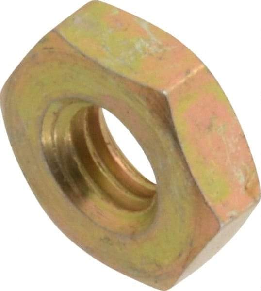 Made in USA - #10-32 UN Steel Right Hand Machine Screw Hex Nut - 11/32" Across Flats, 0.13" High, Cadmium-Plated Finish - Best Tool & Supply