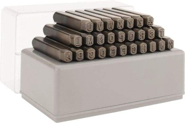 C.H. Hanson - 27 Piece, 3/16" Character Steel Stamp Set - Letters, Standard - Best Tool & Supply