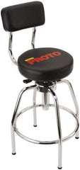 Proto - 14 Inch Wide x 3 Inch Deep x 44 Inch High, Circular Base, Heavy Duty Shop Stool - Vinyl Seat, Metal and Black - Best Tool & Supply