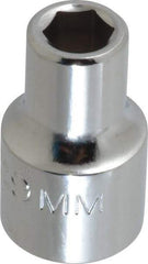 Proto - 1/2" Drive, Standard Hand Socket - 6 Points, 1-1/2" OAL, Alloy Steel, Chrome Finish - Best Tool & Supply