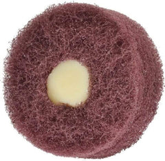 Merit Abrasives - 2" Diam, Medium Mounted Scrubber Buffing Wheel - 3 Ply, Very Fine Grade, 1/4" Shank Diam, 12,000 RPM - Best Tool & Supply