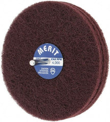 Merit Abrasives - 5" Diam, Medium Mounted Scrubber Buffing Wheel - 3 Ply, Very Fine Grade, 1/4" Shank Diam, 4,000 RPM - Best Tool & Supply