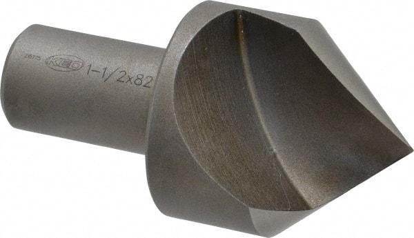 Keo - 1-1/2" Head Diam, 3/4" Shank Diam, 1 Flute 82° High Speed Steel Countersink - Bright Finish, 2-7/8" OAL, Single End, Straight Shank, Right Hand Cut - Best Tool & Supply