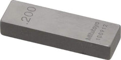 Mitutoyo - 0.2" Rectangular Steel Gage Block - Accuracy Grade 0, Includes Certificate of Inspection - Best Tool & Supply